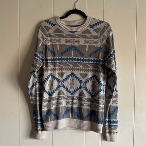 Mossimo Supply Co. Gray and Blue Crewneck Sweater